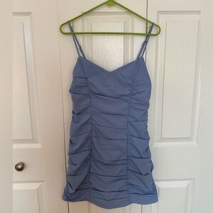 Abercrombie & Fitch Ruched Mini Dress Light Blue Women's Size Small